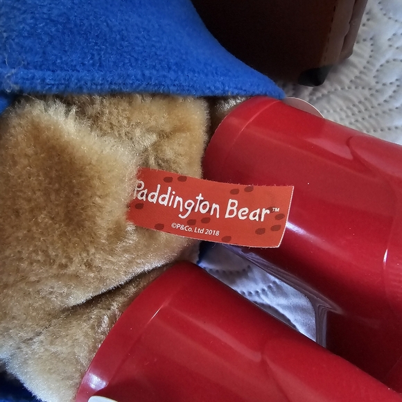 Rainbow Designs Plush Paddington Bear Toy Blue Red Suitcase And Rubber Boots 14" - Picture 8 of 12